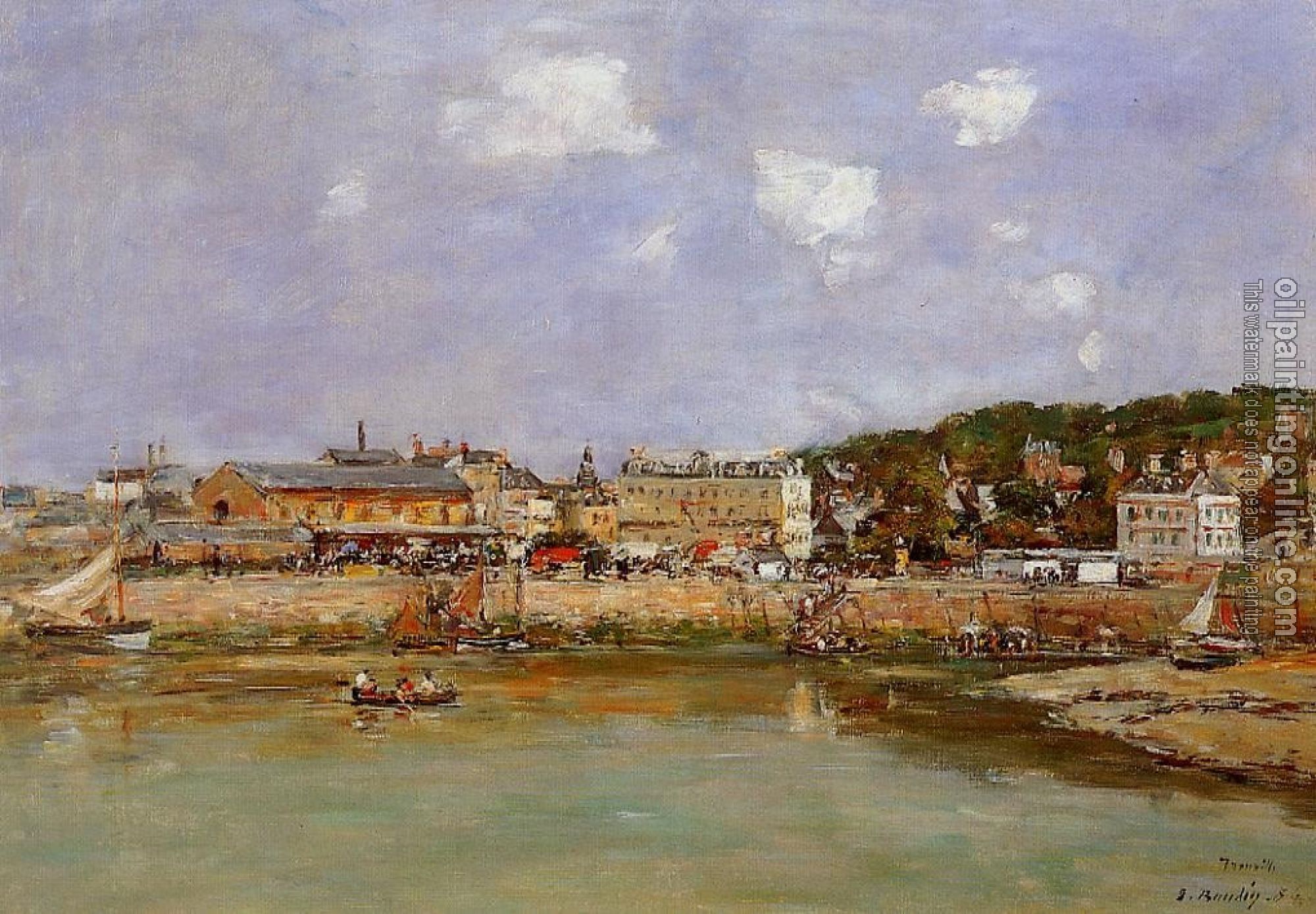 Boudin, Eugene - The Port of Trouville, the Market Place and the Ferry